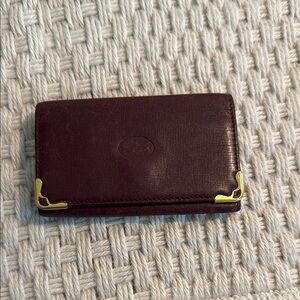 Cartier Burgundy Leather Key Holder with Gold Hardware